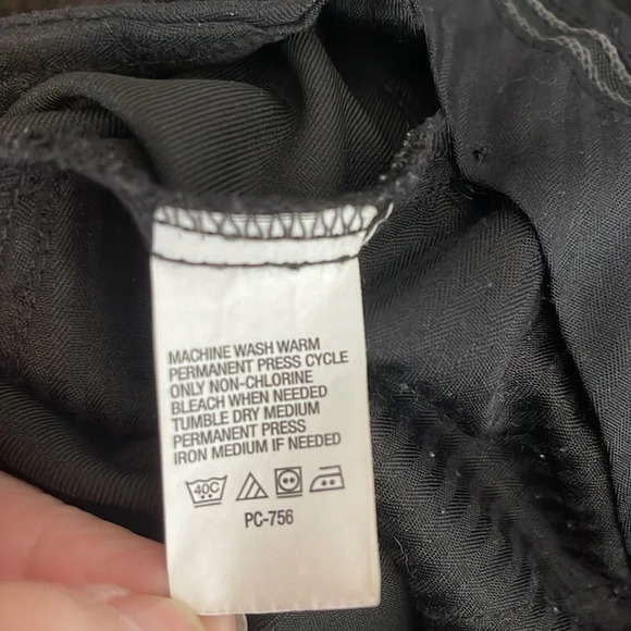 ARROW Mens Slim Dress Pants Black Flat Front Straight Tapered Leg Pockets 32x32 - Picture 7 of 9